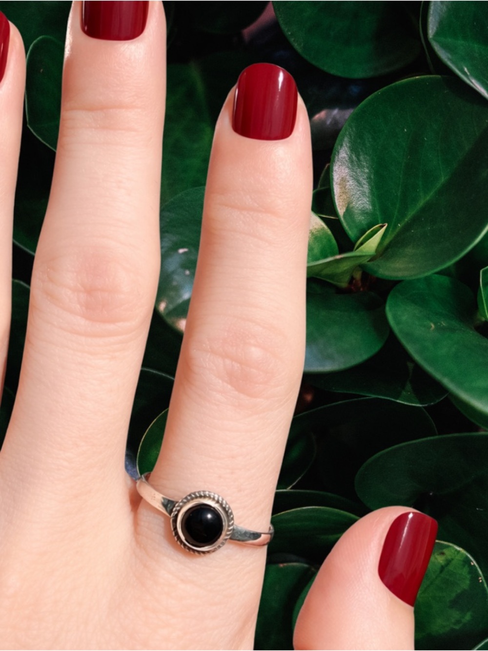 Black Onyx Sterling Silver Ring | Size 10 | Southwestern Style | New